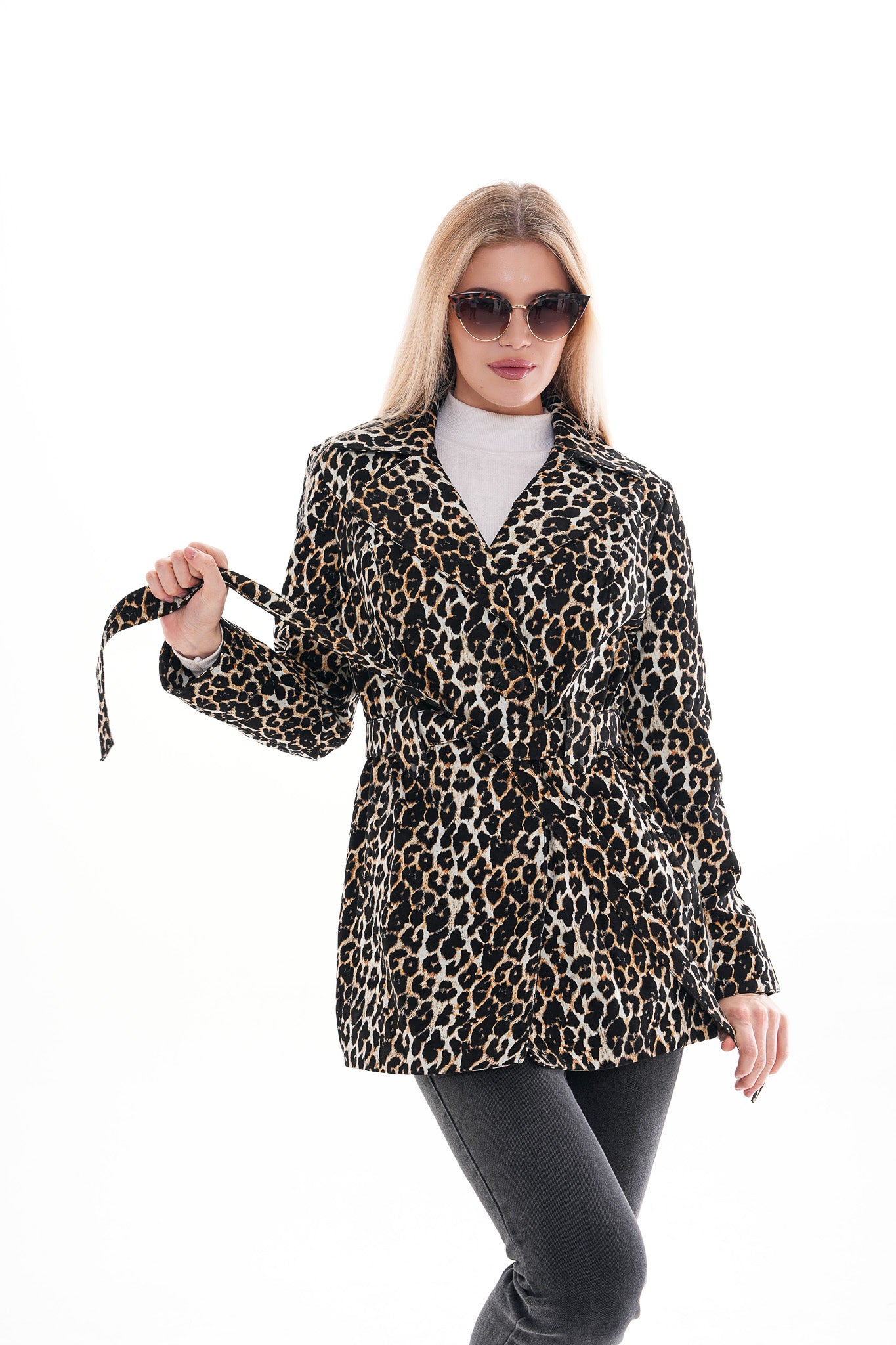 Sienna Abstract Art Leather Women Jacket – Leopard Edition