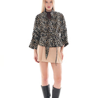 The Odessa Leopard Leather Women Jacket