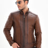 The Arezzo Chaqueta de Cuero Marrón para Hombre