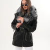 The Alessia Black Leather & Fox Fur Women Jacket