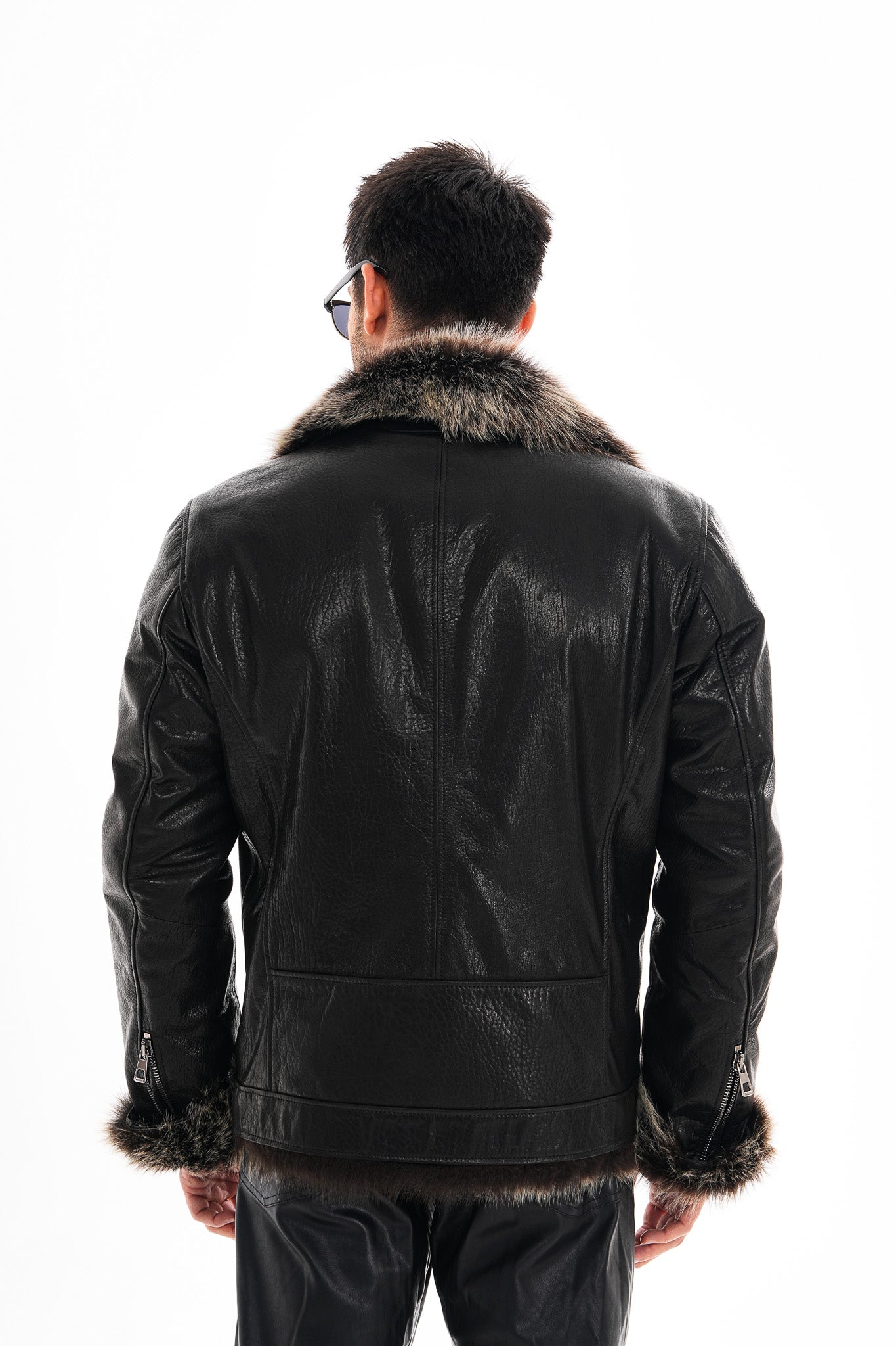 The Cortina Black Shearling Leather Men Jacket