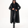The Raven Long Shearling Black Leather Women Leather Jacket