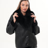 The Estelle Black Shearling Leather Women Jacket