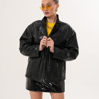 La chaqueta de cuero negra Nox para mujer