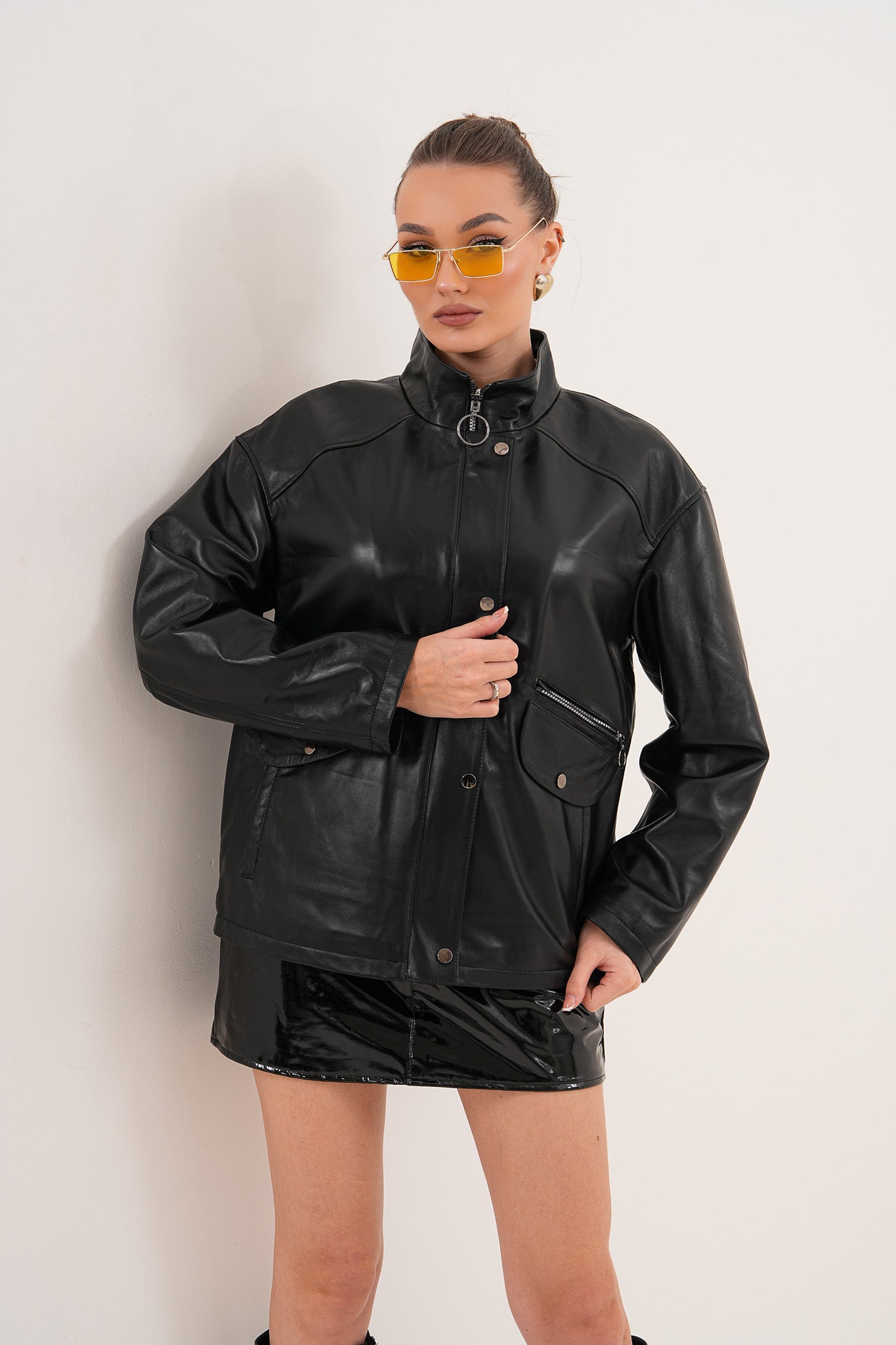 La chaqueta de cuero negra Nox para mujer
