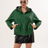 The Calyra Reversible Leather Women Jacket – Emerald Green