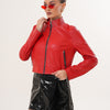 The Elvaris Reversible Red Leather Women Jacket