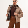 The Calyra Reversible Leather Women Jacket – Taupe