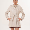 La Chaqueta Trench De Cuero Para Mujer Caelith Beige Claro
