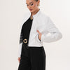 The Elvaris Reversible White Leather Women Jacket