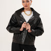 La Chaqueta Reversible Ravessa de Cuero Negro para Mujer