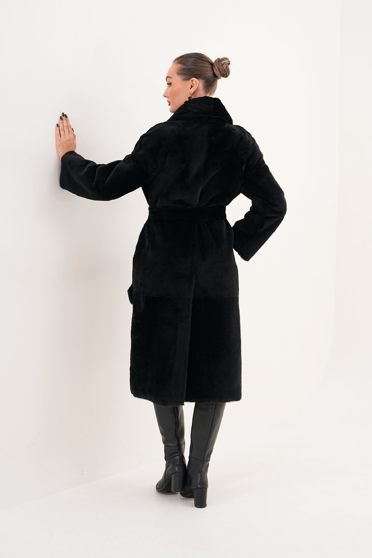 The Emilia Black Reversible Shearling Leather Women Jacket
