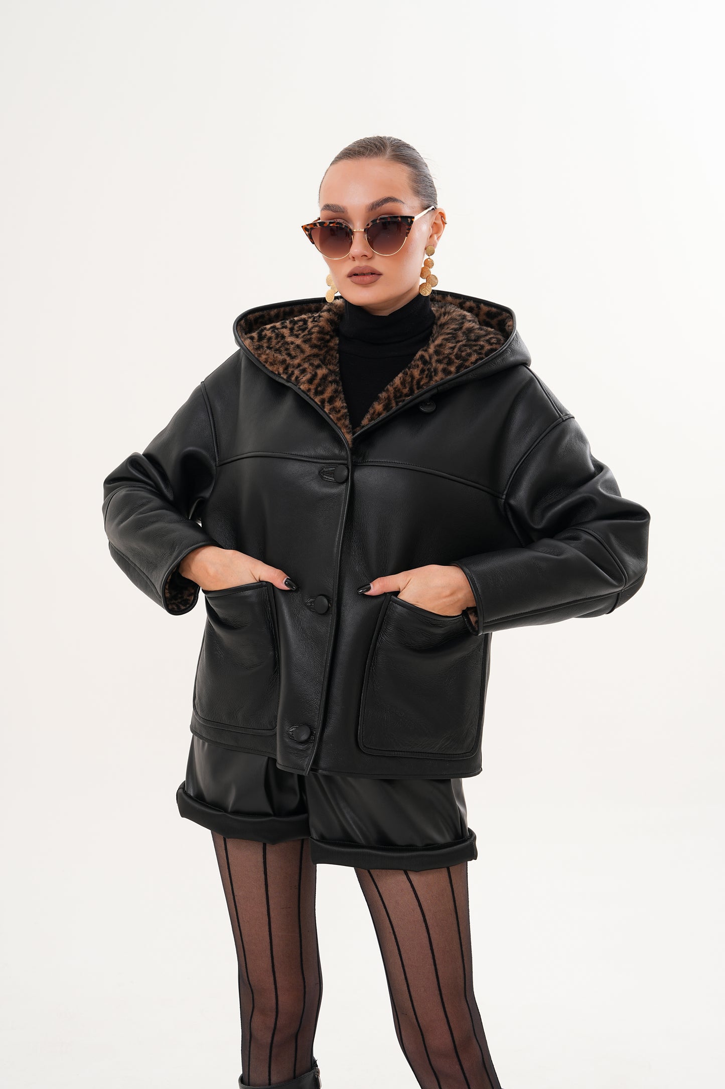 The Felina Black Leather Women Jacket