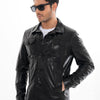 The Azzuro Black Leather Men Jacket