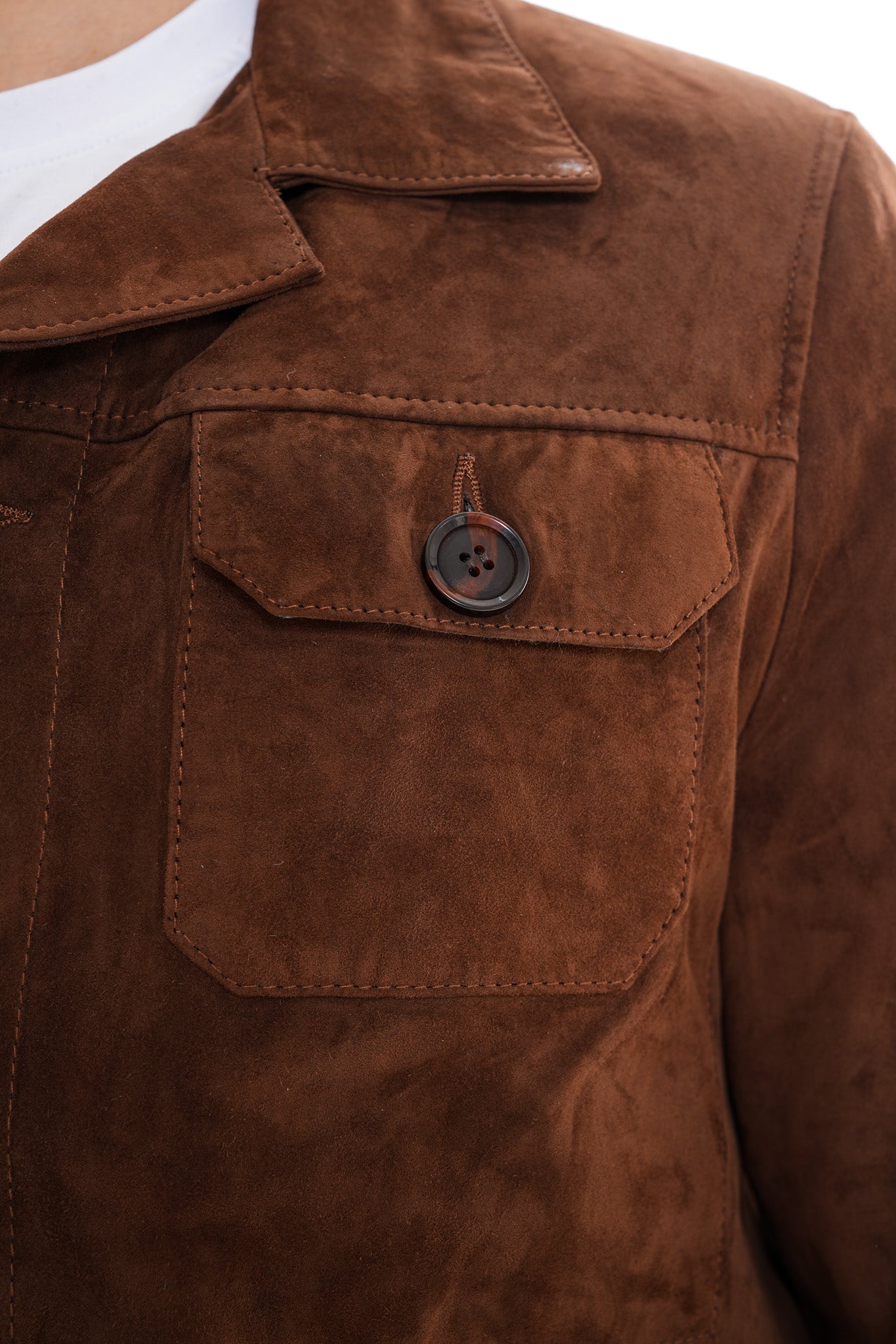 The Azzuro Suede Brown Leather Men Jacket