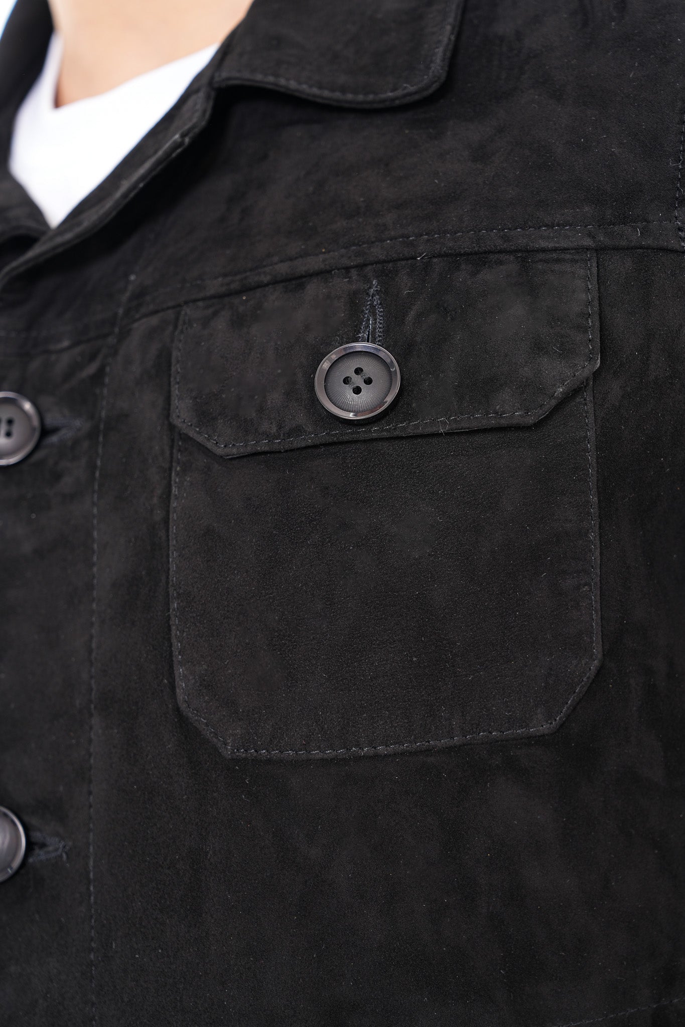 The Azzuro Suede Black Leather Men Jacket