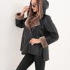 The Duchess Shearling Brown Leather Women Hooded Jacket