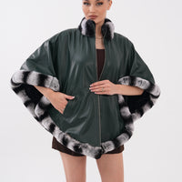 The Glacier Forest Green Reversible Leather Women Jacket