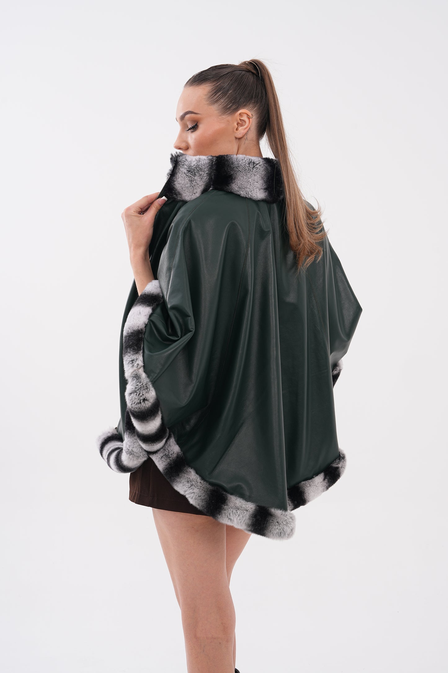 The Glacier Forest Green Reversible Leather Women Jacket
