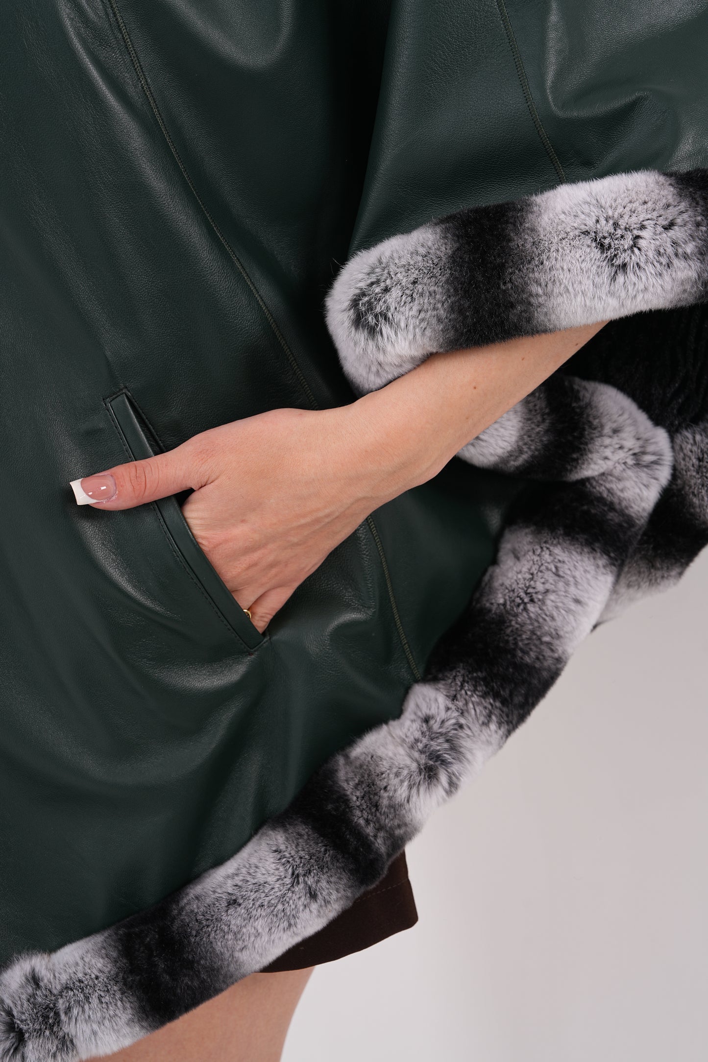The Glacier Forest Green Reversible Leather Women Jacket