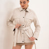 The Eira Cream Leather Women Jacket