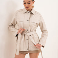La chaqueta de cuero para mujer Eira Cream