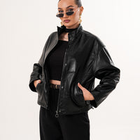 The Vesper Black Leather Women Jacket
