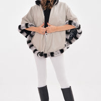 The Glacier Light Beige Reversible Leather Women Jacket