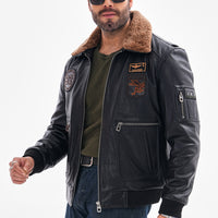 The Northway Black Lambskin Men Leather Jacket