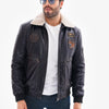 The Northway Navy Blue Lambskin Men Leather Jacket