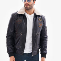 The Northway Navy Blue Lambskin Men Leather Jacket