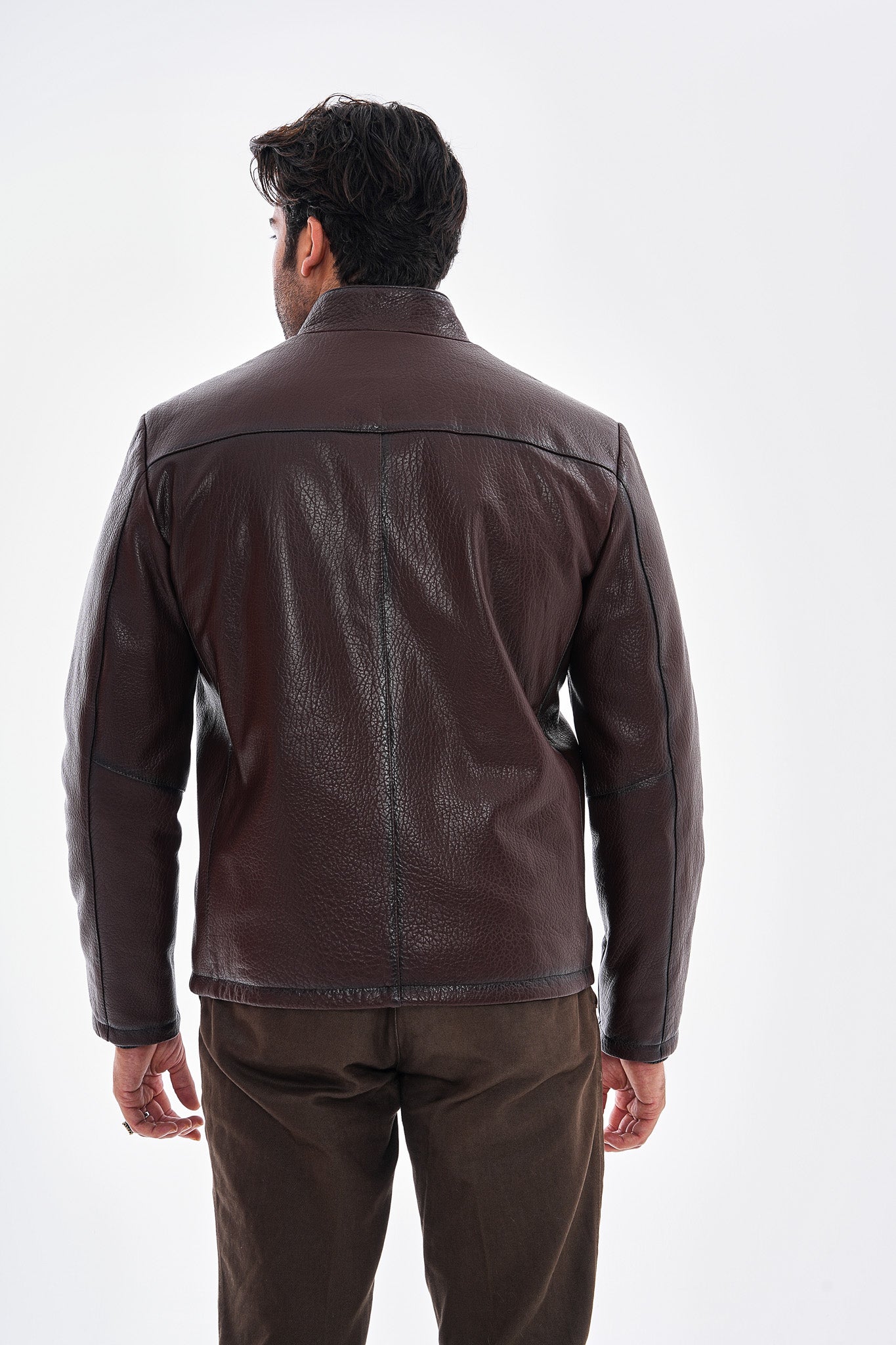 The Varden Chaqueta de Cuero Marrón Chocolate para Hombre