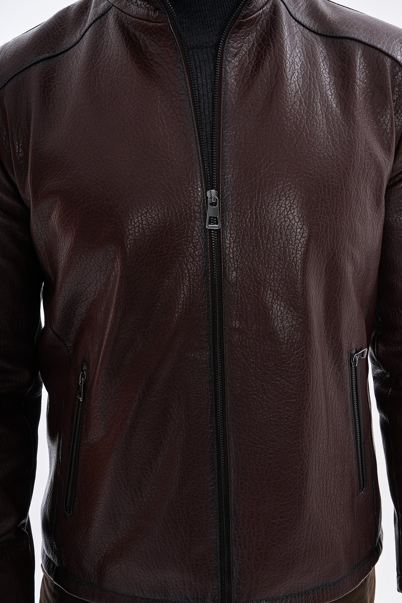 The Varden Chaqueta de Cuero Marrón Chocolate para Hombre