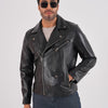 The Volt Chaqueta de Cuero Negra para Hombre Estilo Biker