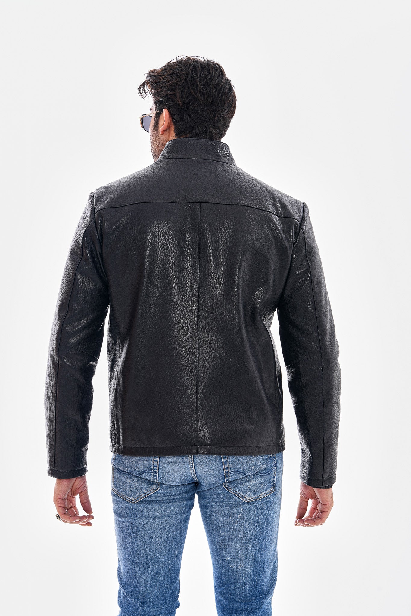 The Varden Floater Black Leather Men Jacket