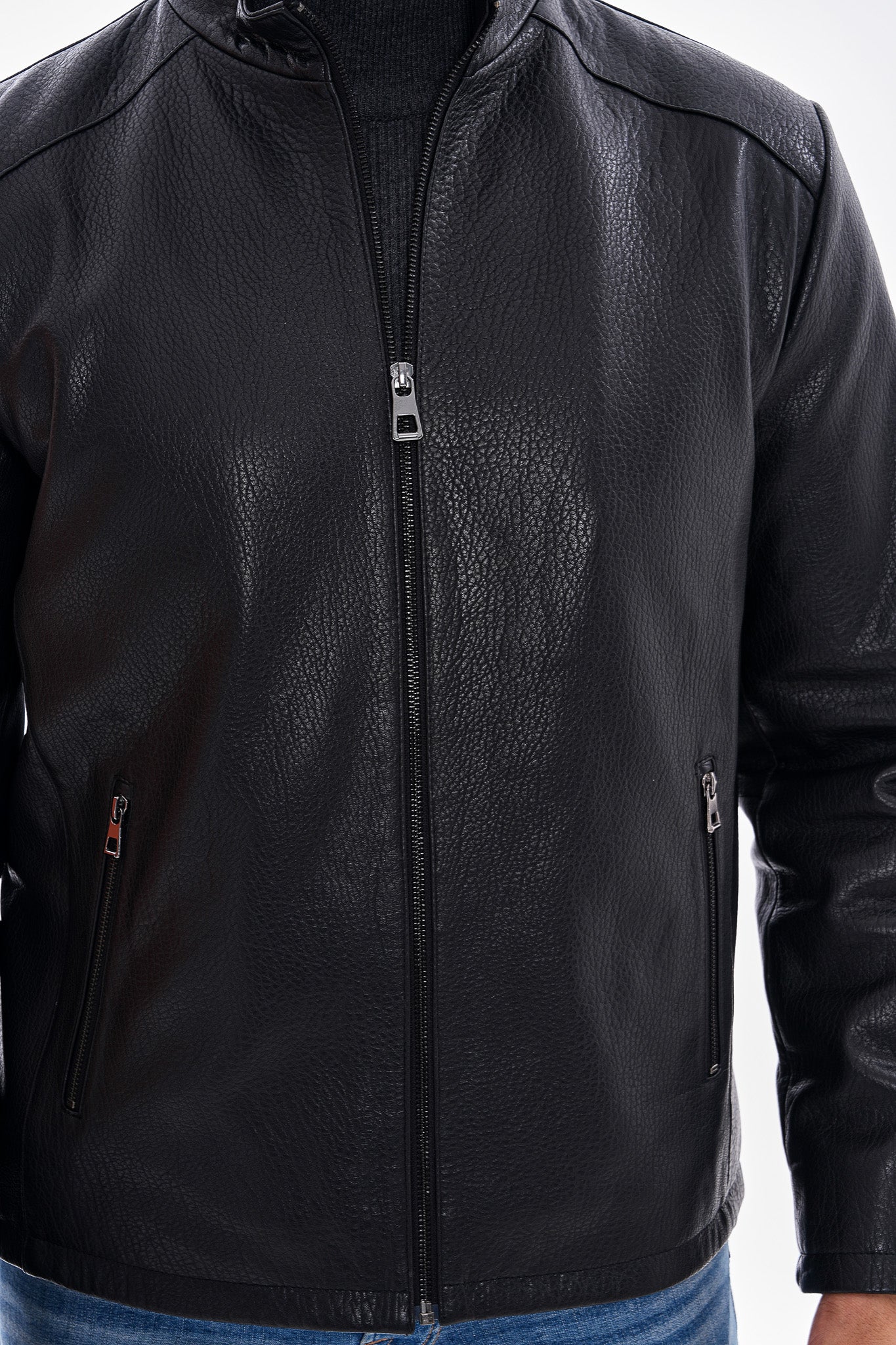 The Varden Floater Black Leather Men Jacket