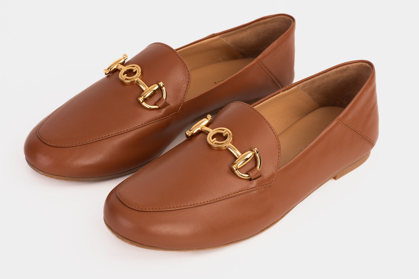 Luanda Tan Leather Women Flat Shoe - 5