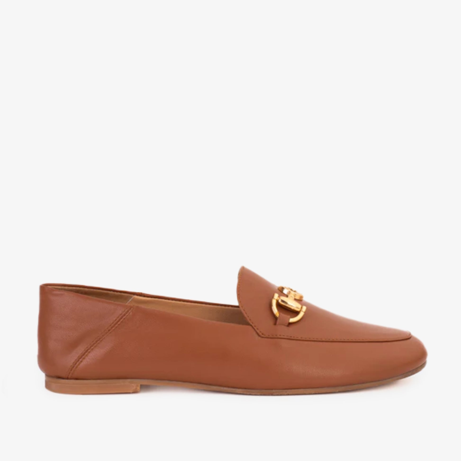 Luanda Tan Leather Women Flat Shoe - 1