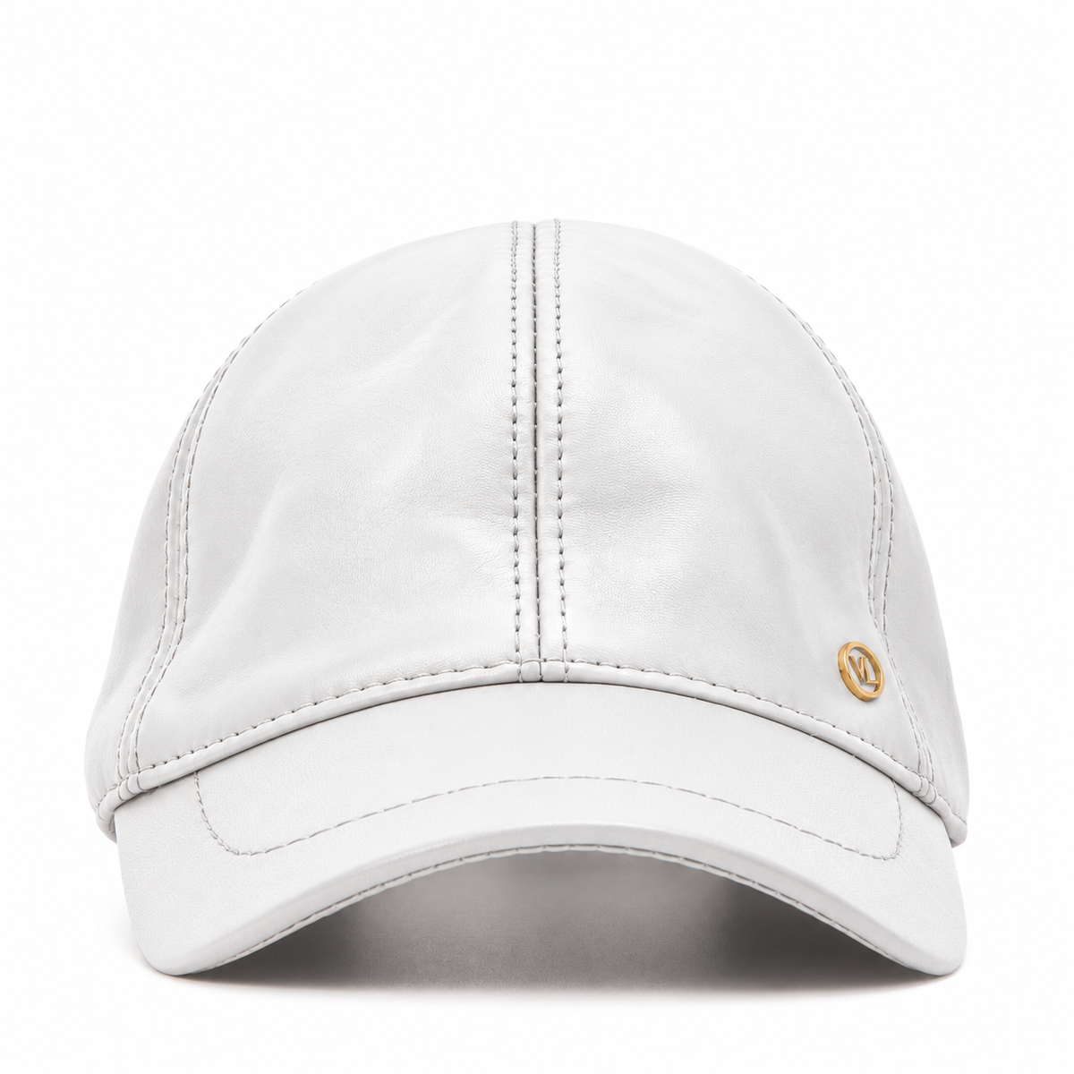 The Vercelli White Genuine Lambskin Leather Men Cap