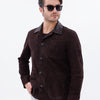 The Matera Chaqueta de Cuero para Hombre en Ante Marrón