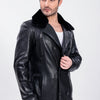 The Verciano Black Genuine Shearling Leather Men jacket