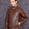 The Argento Brown Leather Men Jacket