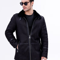 The Varese Black Shearling Men Jacket