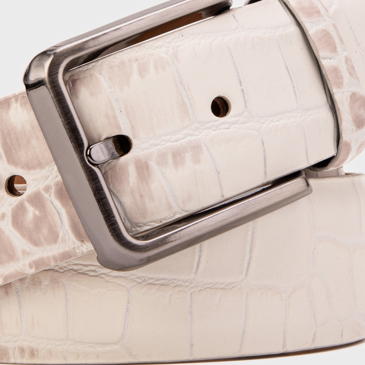 The Montavero Himalaya Crocodile Print Calfskin Leather Men Belt