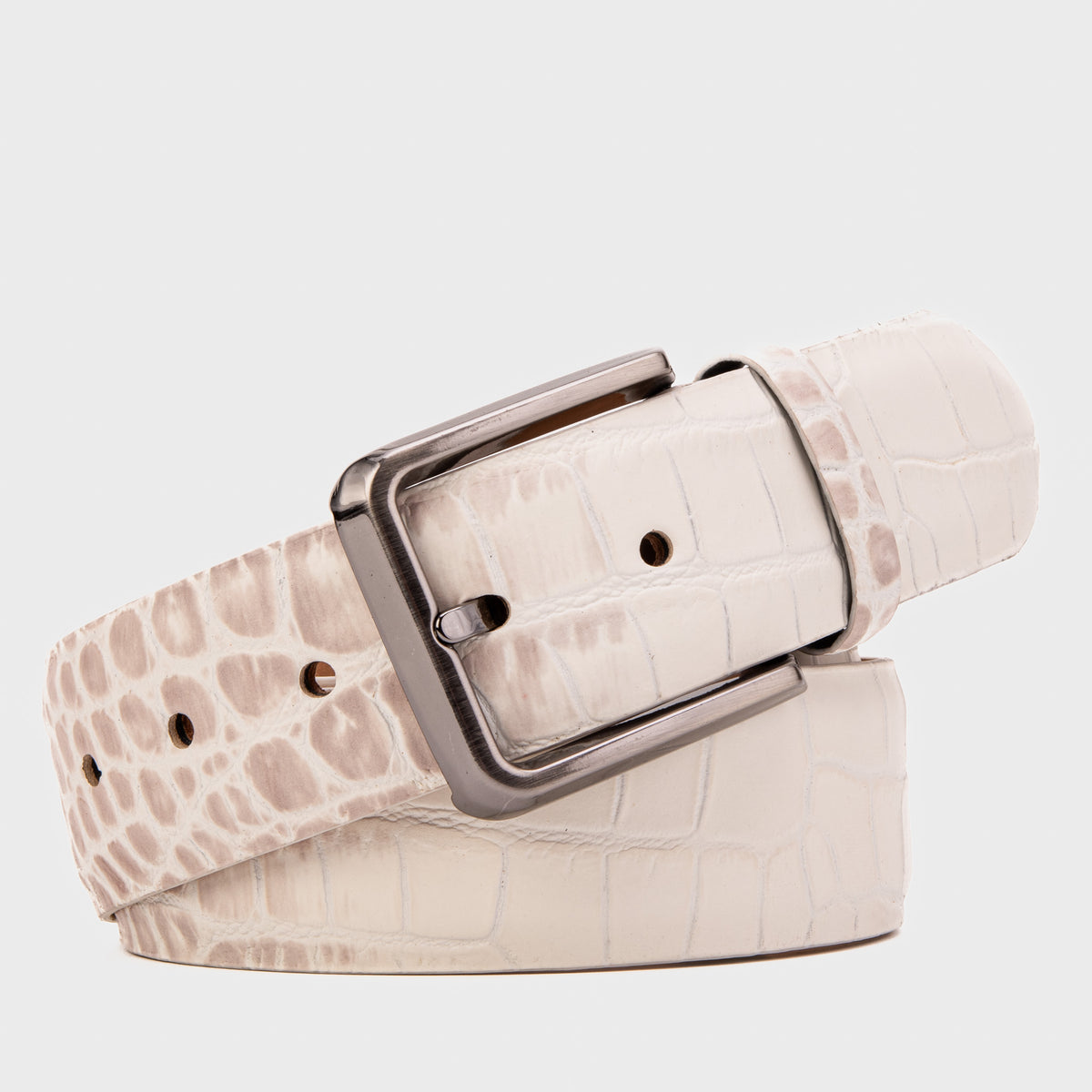 The Montavero Himalaya Crocodile Print Calfskin Leather Men Belt