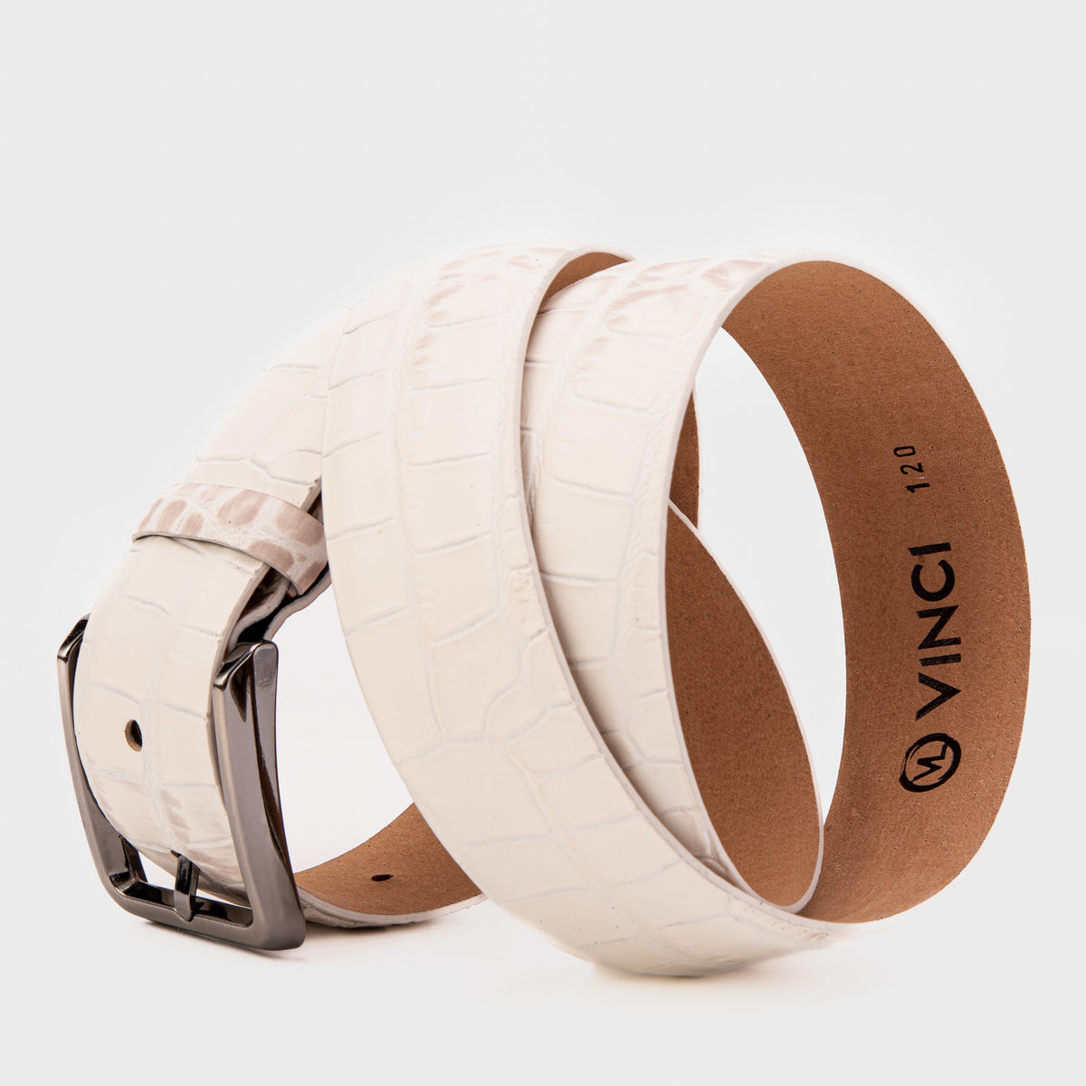 The Montavero Himalaya Crocodile Print Calfskin Leather Men Belt
