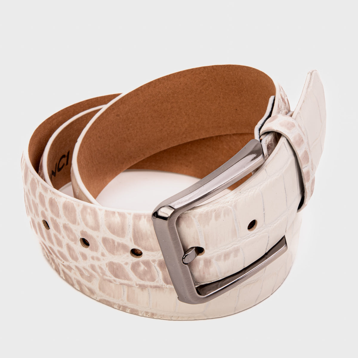 The Montavero Himalaya Crocodile Print Calfskin Leather Men Belt