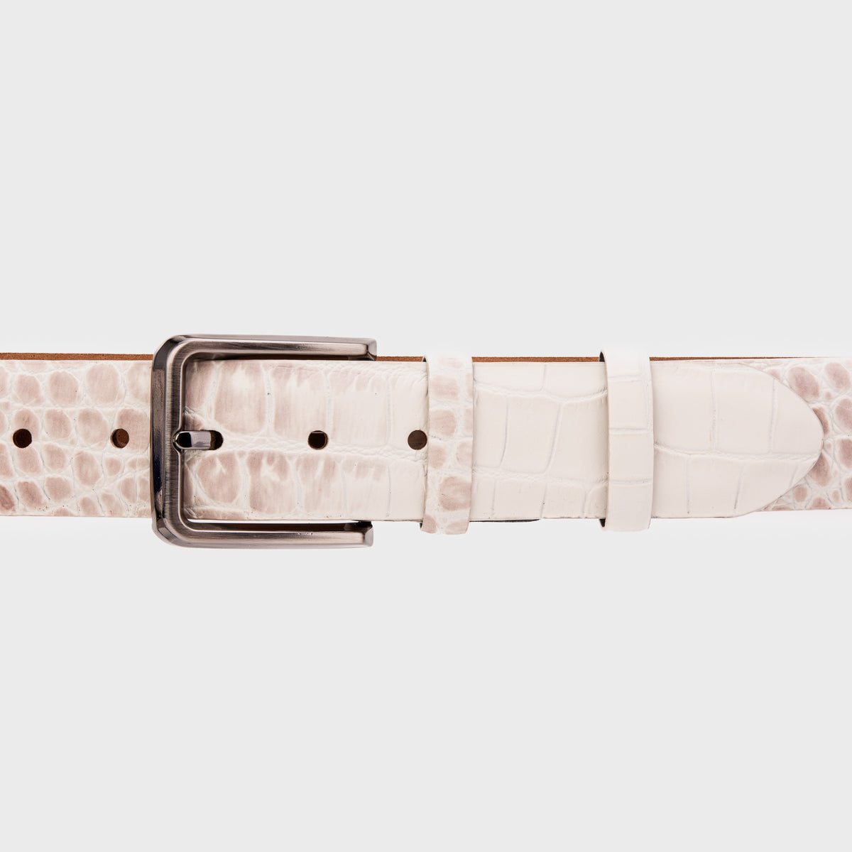 The Montavero Himalaya Crocodile Print Calfskin Leather Men Belt