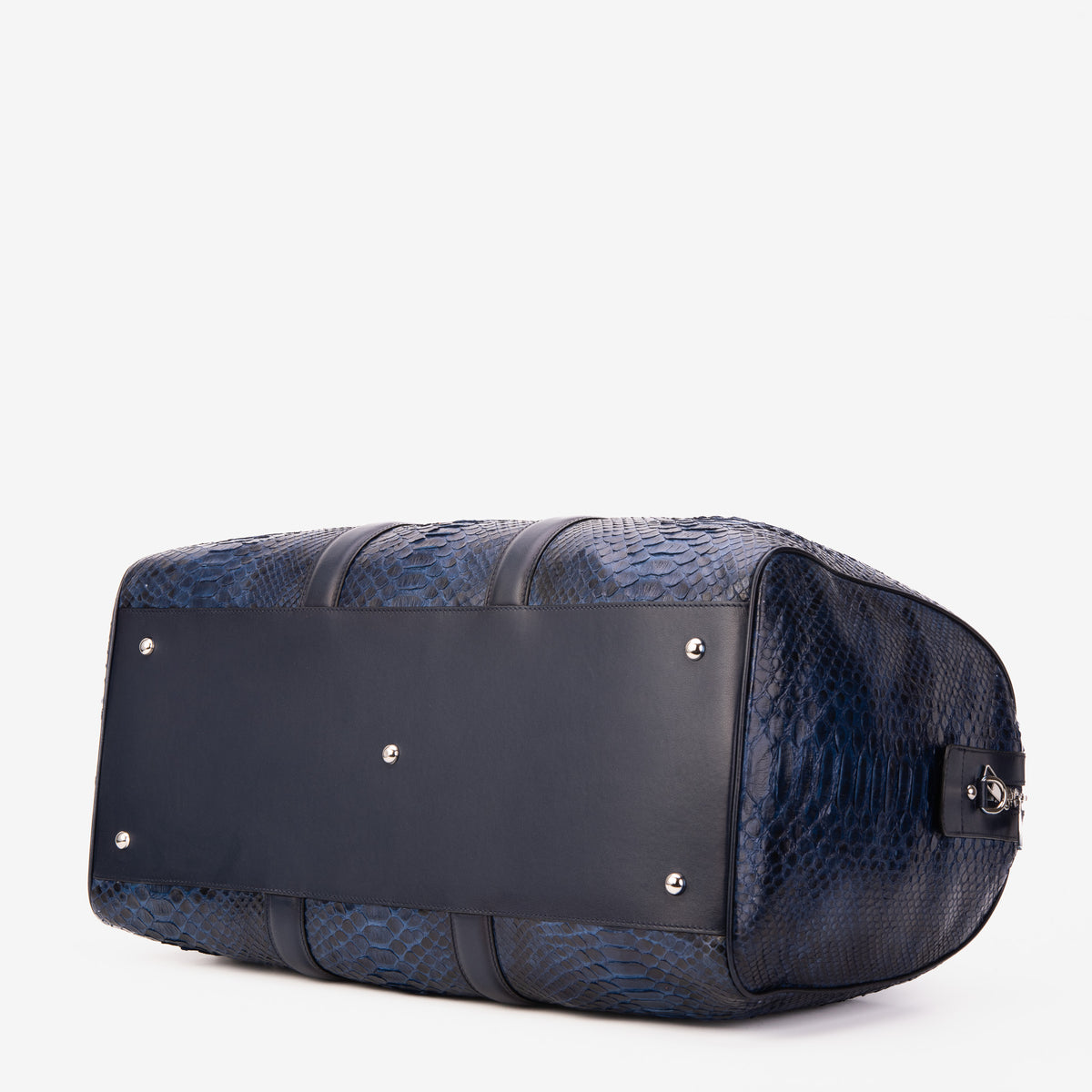 Bolso de fin de semana Velar de cuero de pitón pintado a mano azul marino