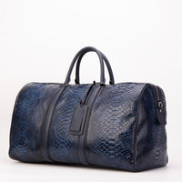 Bolso de fin de semana Velar de cuero de pitón pintado a mano azul marino